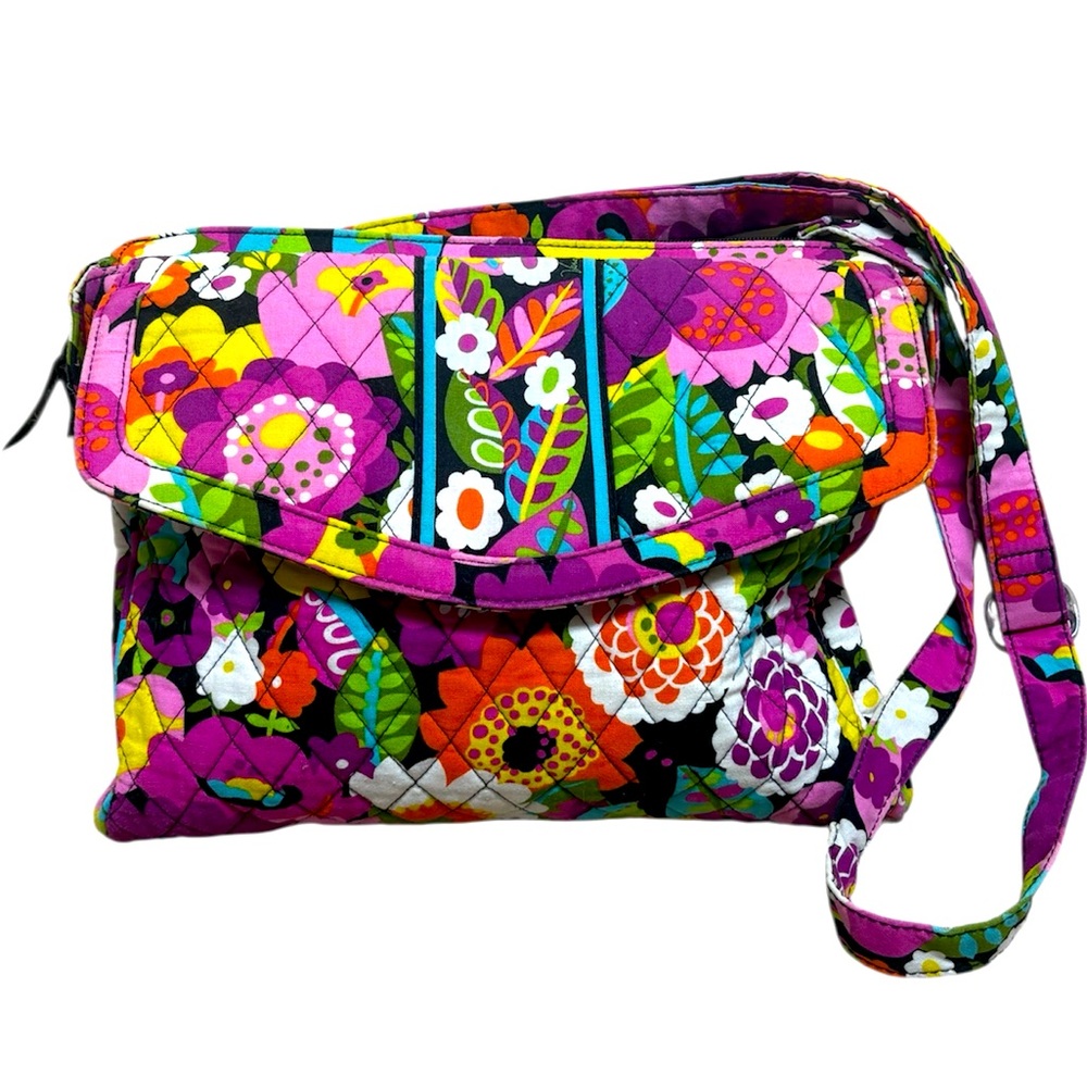 Vera Bradley Va Va Bloom envelope magnetic flap crossbody bag purse floral EUC